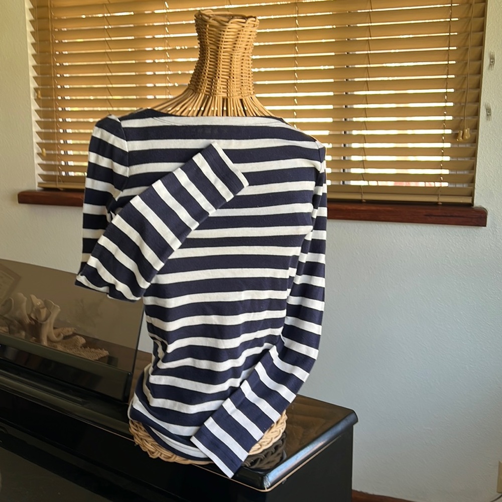 Gap navy/white Breton long-sleeved tee